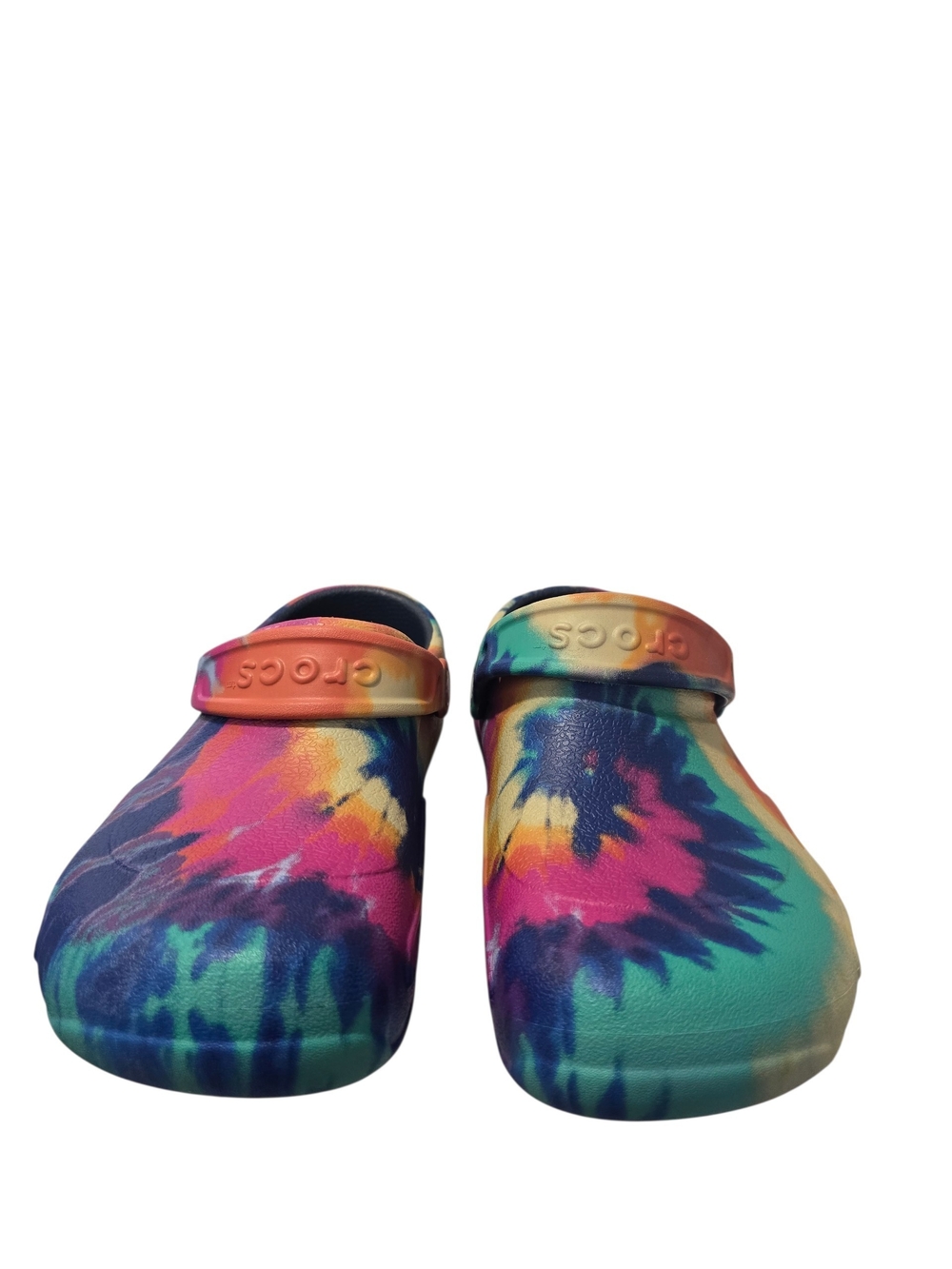 UNISEX CROCS AT WORK MULTI COLOR TIE DYE BISTRO GRAPHIC CLOGS M7 / W9